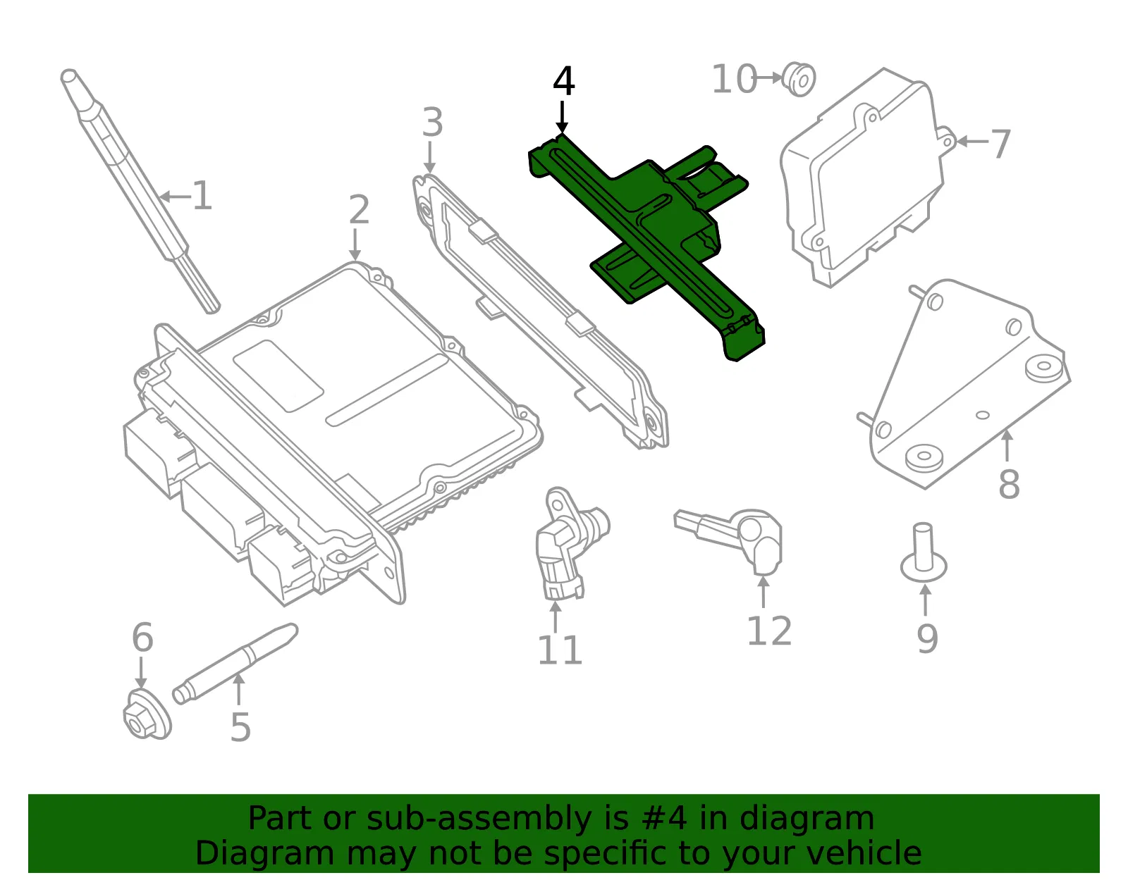 Engine Control Module (ECM) Bracket - Ford (hc3z12a659a)
