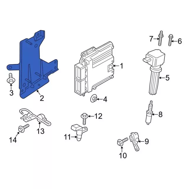 Engine Control Module (ECM) Bracket - Ford (hs7z12a659a)