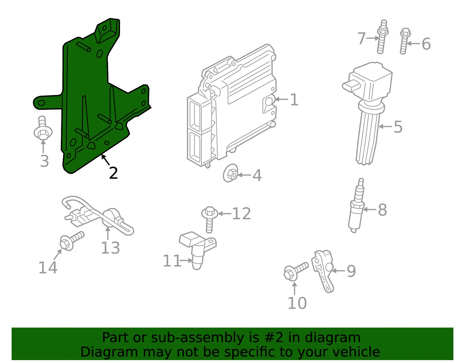Engine Control Module (ECM) Bracket - Ford (hs7z12a659a)