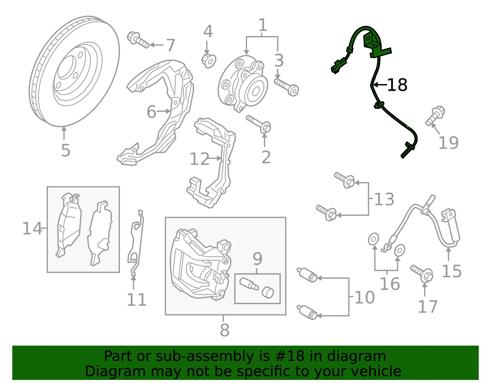 ABS Sensor - Ford (j2gz2c204e)