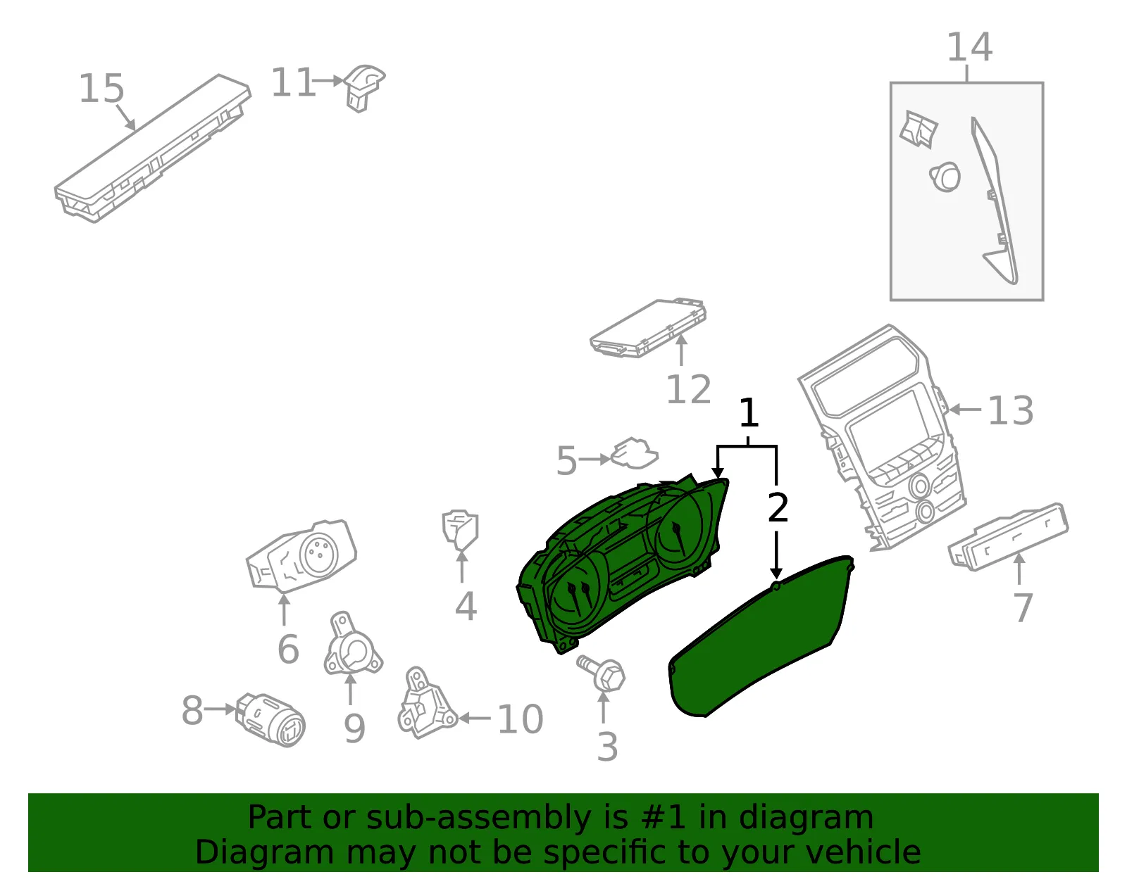 Cluster Assembly - Ford (jb5z10849ea)