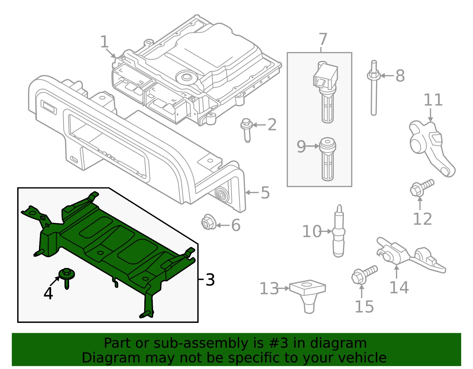 Engine Control Module (ECM) Bracket - Ford (k2gz12a659d)