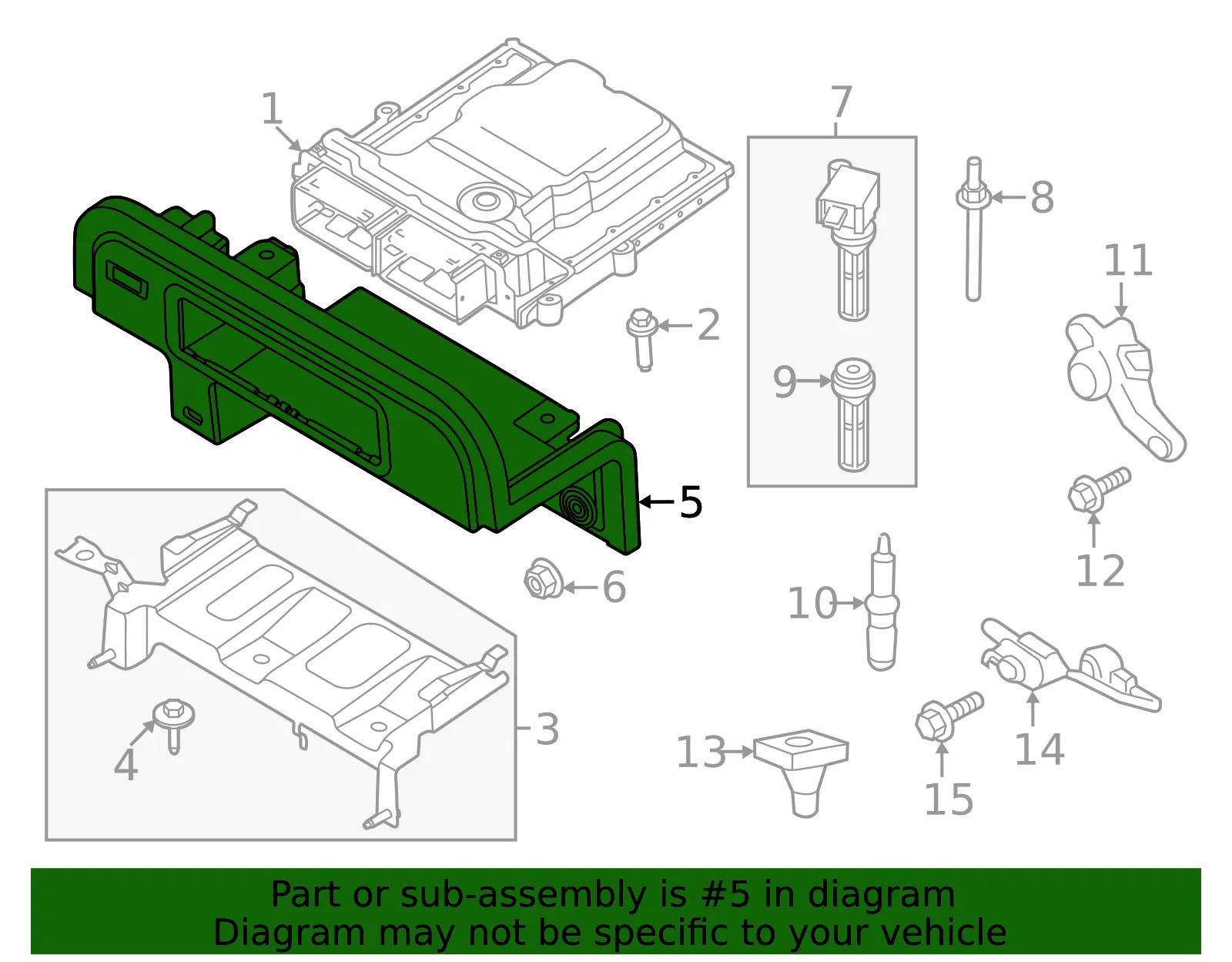 Engine Control Module (ECM) Bracket - Ford (k2gz12a659e)
