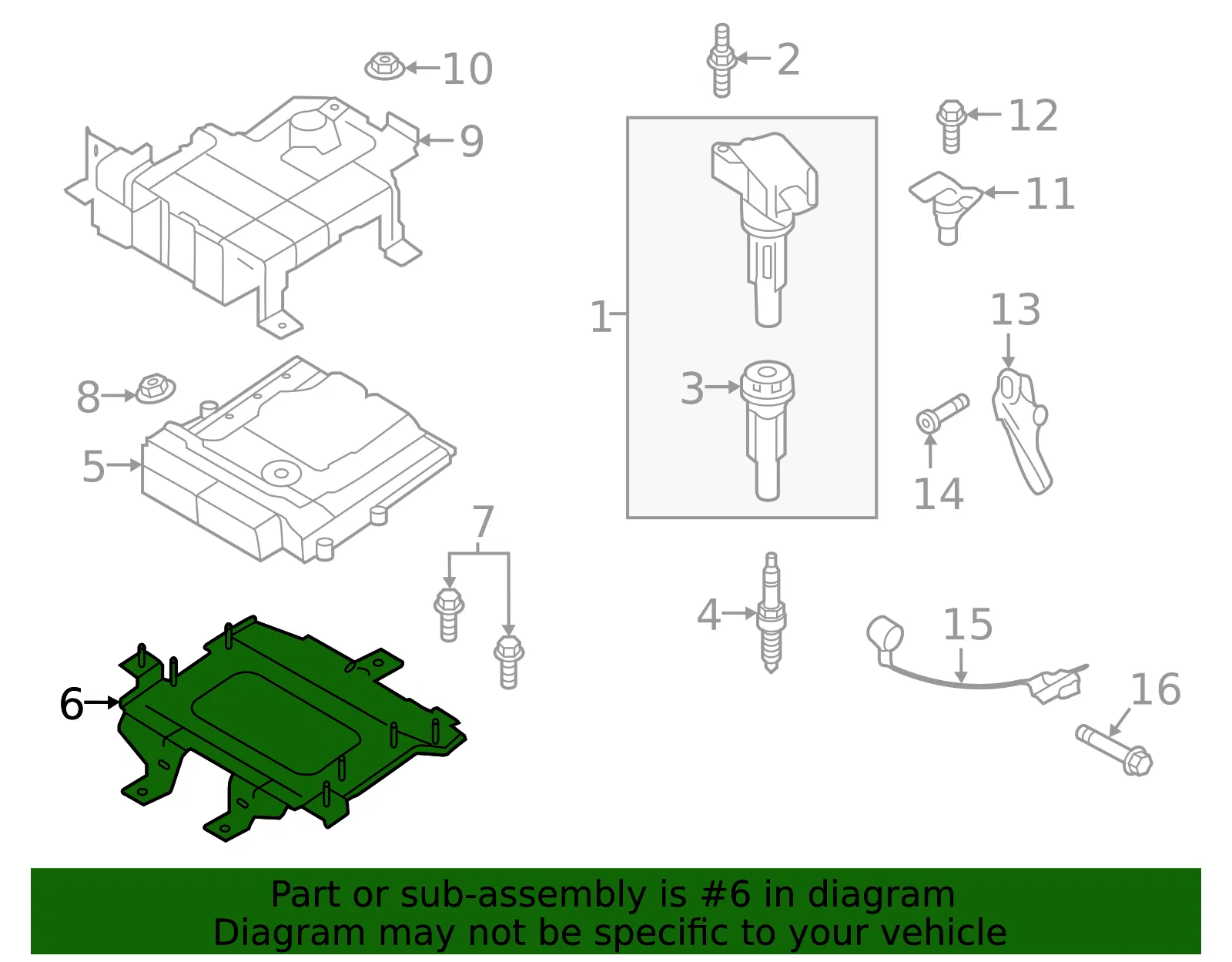 Engine Control Module (ECM) Bracket - Ford (kb3z12a659a)