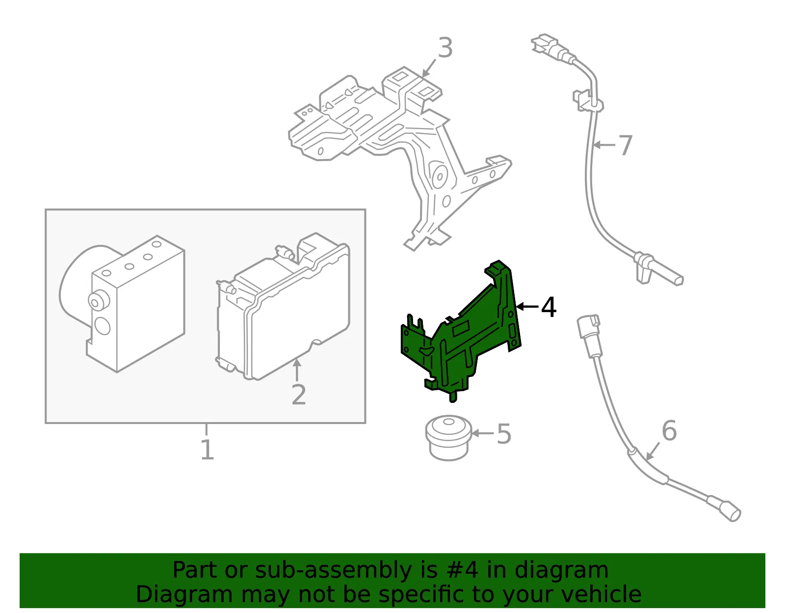 ABS Control Module Bracket - Ford (kk3z14536f)