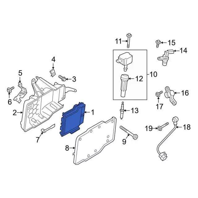 Engine Control Module (ECM) - Ford (kv6z12a650da)