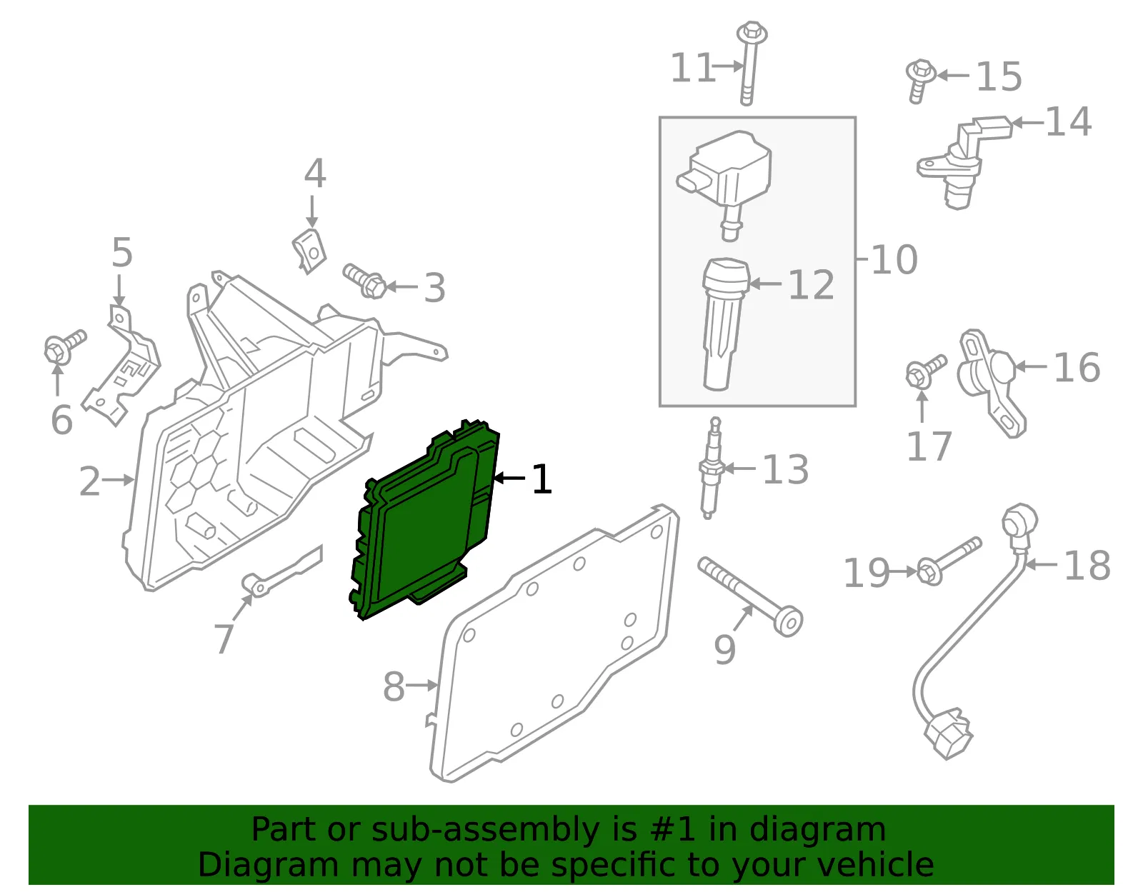 Engine Control Module (ECM) - Ford (kv6z12a650da)