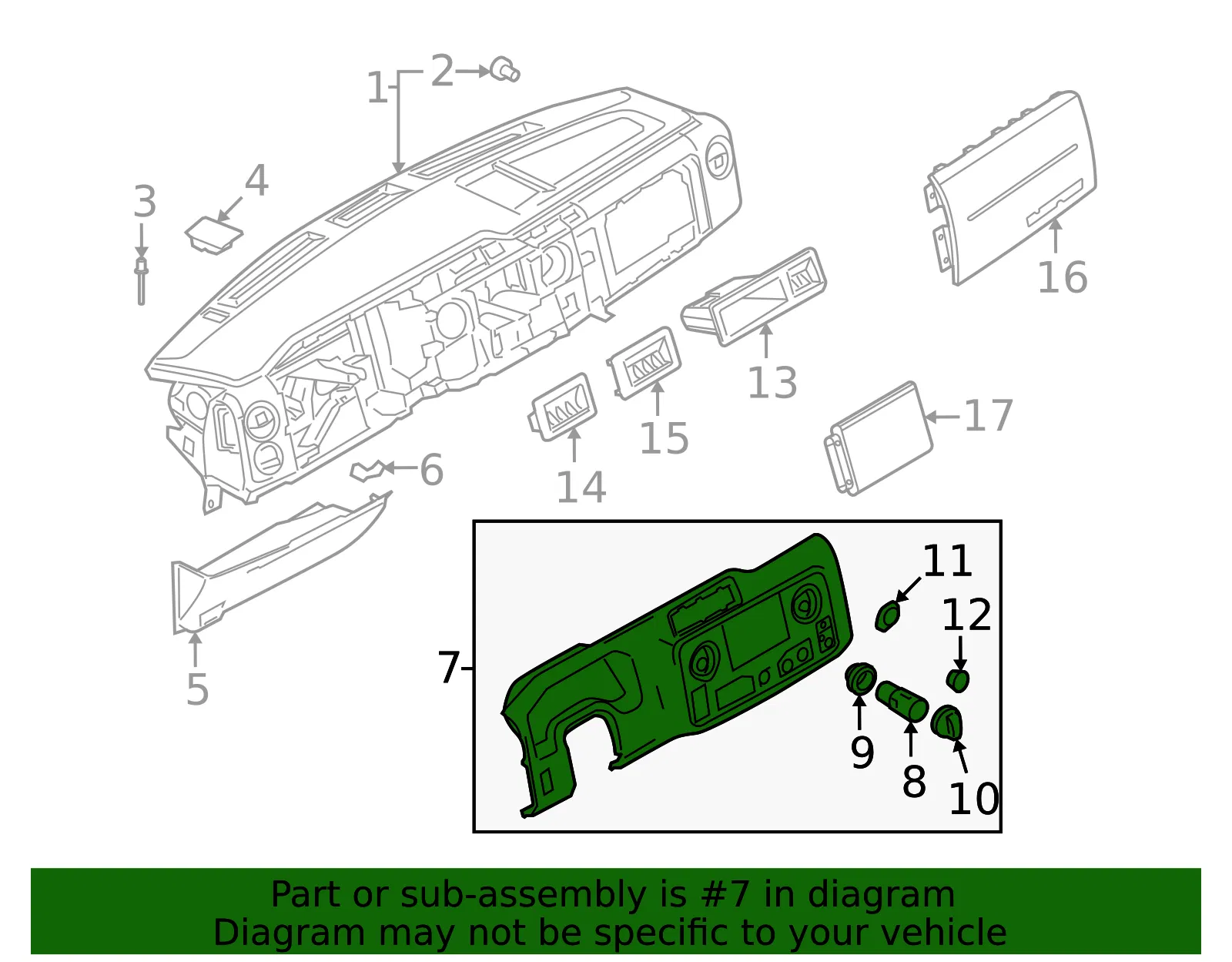 Instrument Cluster Bezel - Ford (lc2z15044d70aa)