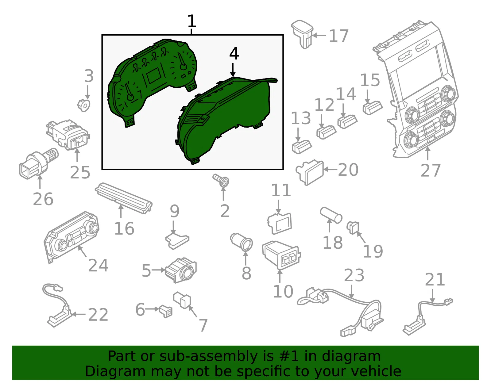 Cluster Assembly - Ford (lc3z10849f)