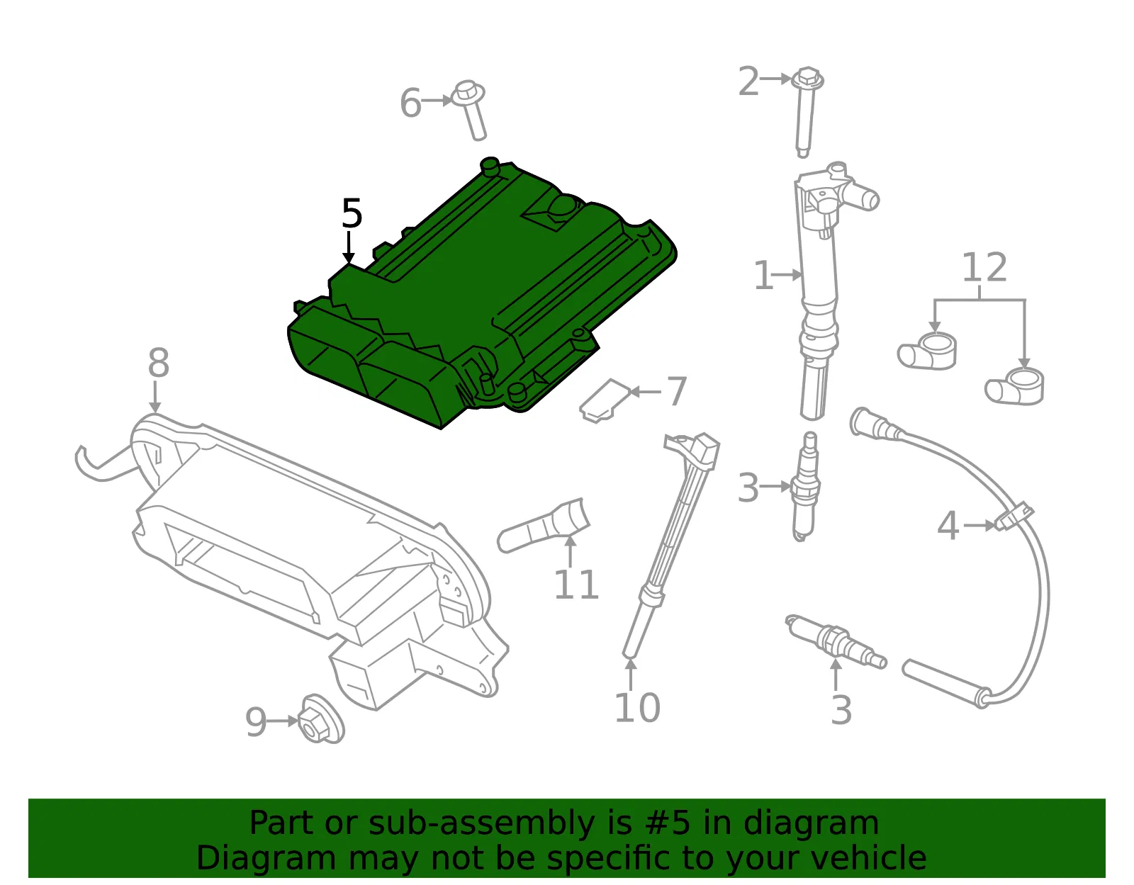 Engine Control Module (ECM) - Ford (lc3z12a650d)