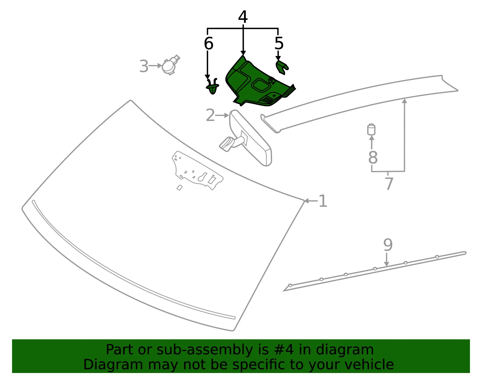 Cover Rain Sensor - Ford (lc5z17d550aa)