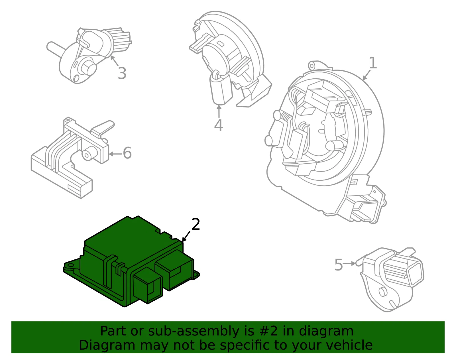 Air Bag Control Module - Ford (lj8z14b321a)