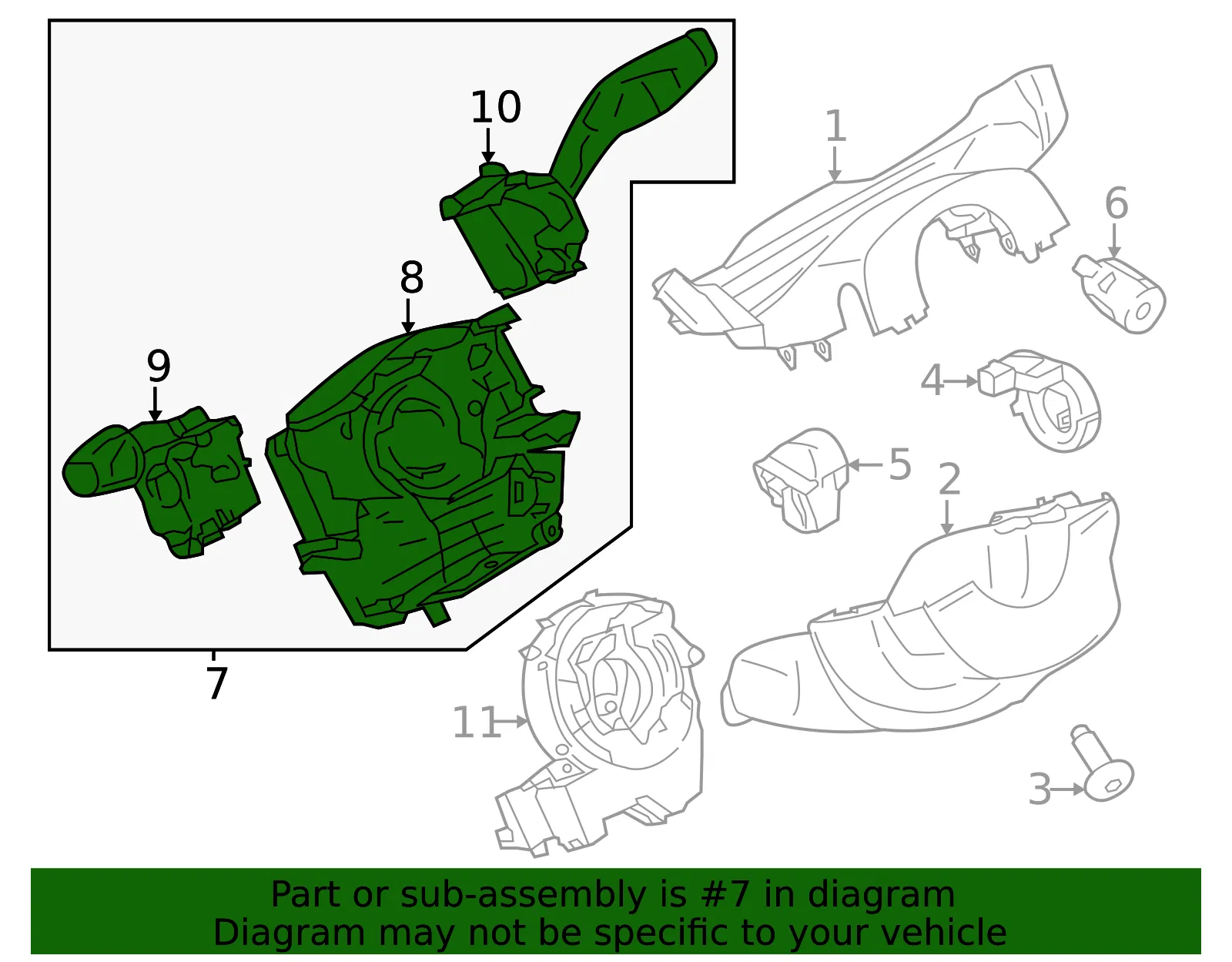 Switch Assembly Multiple Function - Ford (lk4z3f791a)