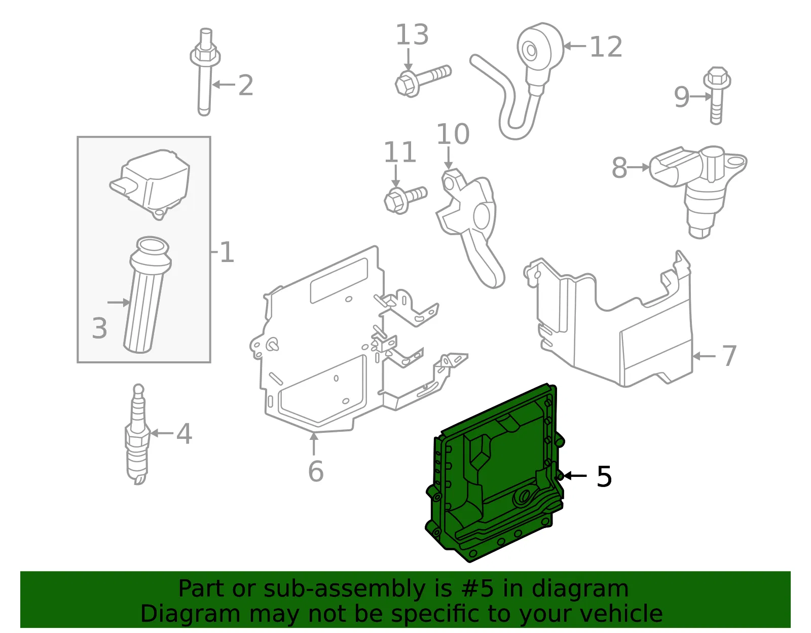 Engine Control Module (ECM) - Ford (m1pz12a650ea)