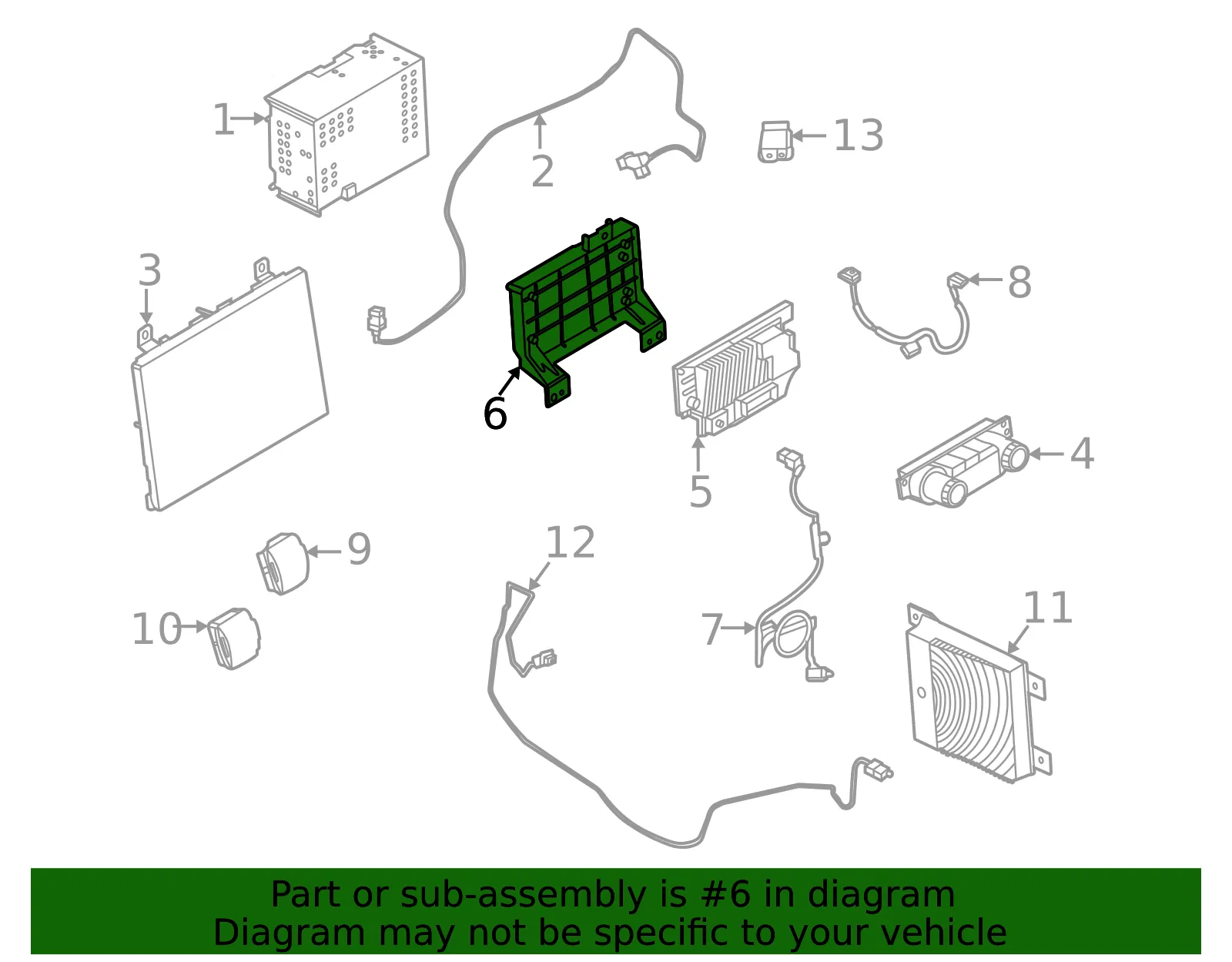 GPS Navigation Control Module Bracket - Ford (m2dz14d189c)