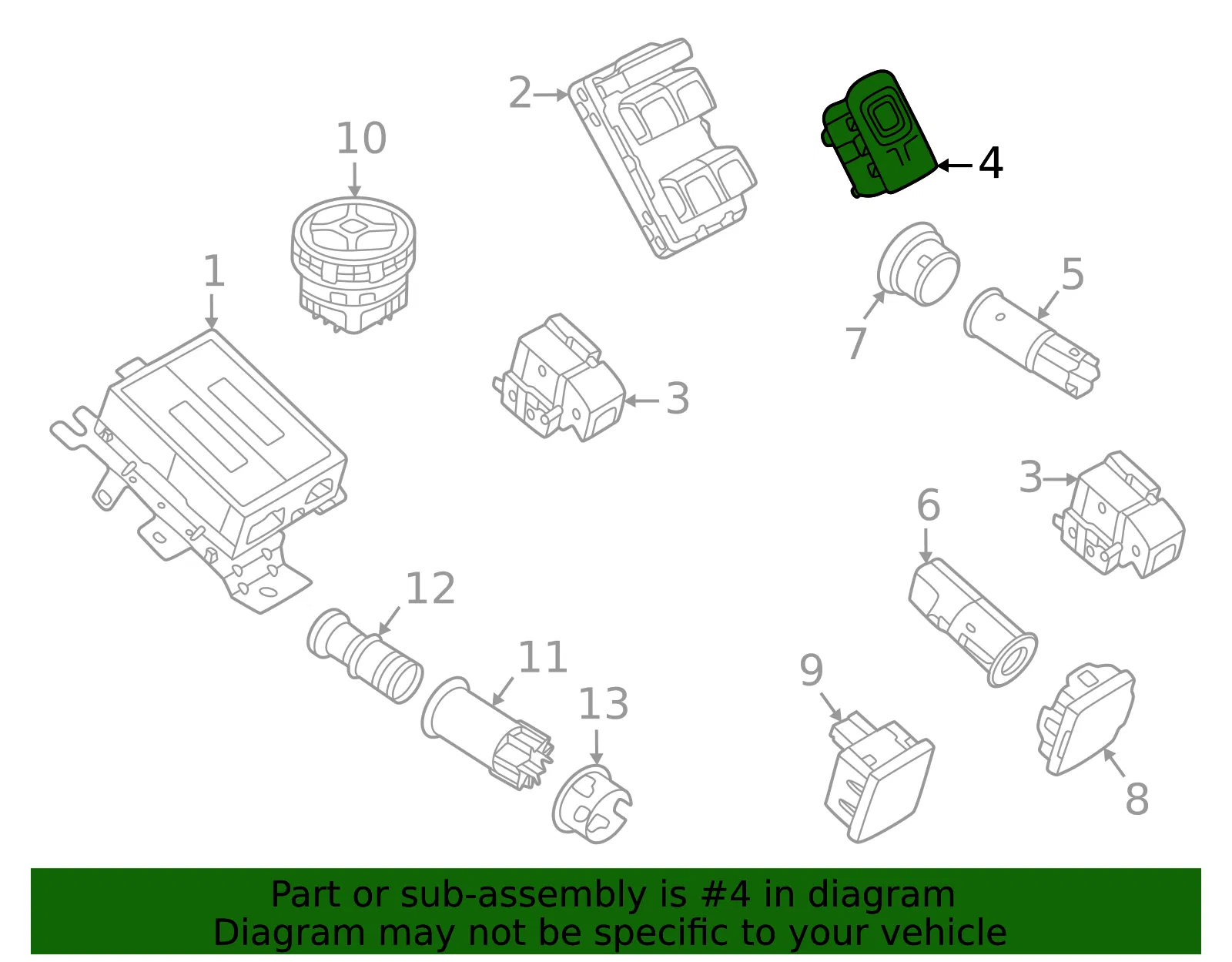Mirror Switch - Ford (m2dz17b676aa)