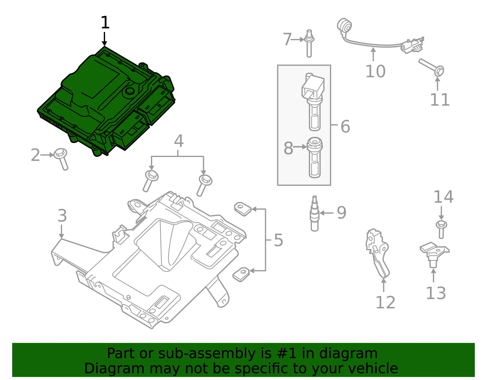 Engine Control Module (ECM) - Ford (mb3z12a650a)