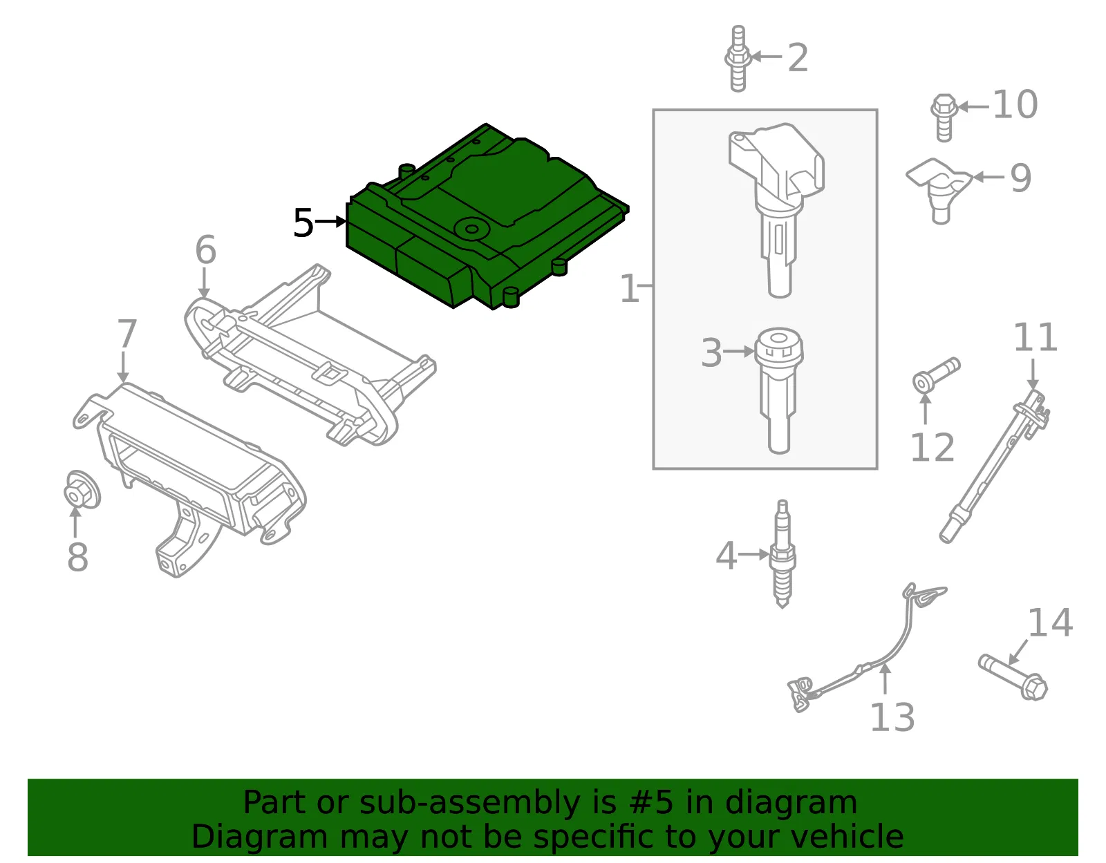 Engine Control Module (ECM) - Ford (mb3z12a650axb)