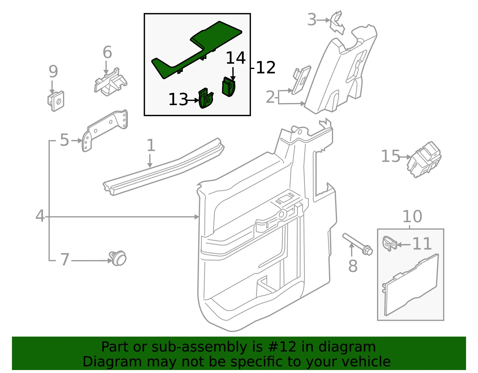 Door Window Switch Bezel - Ford (ml3z14528ba)