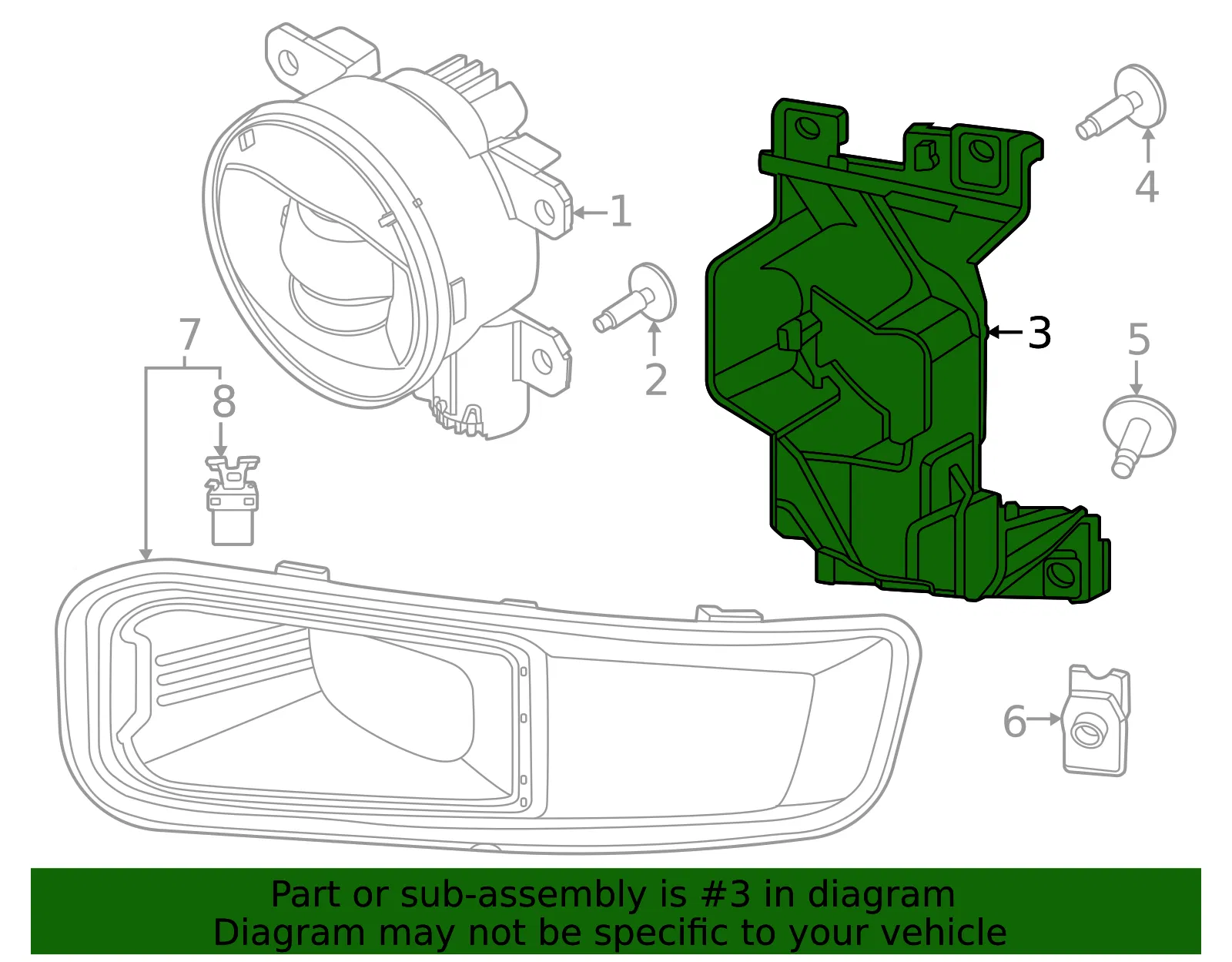 Fog Light Bracket - Ford (pc3z15266d)