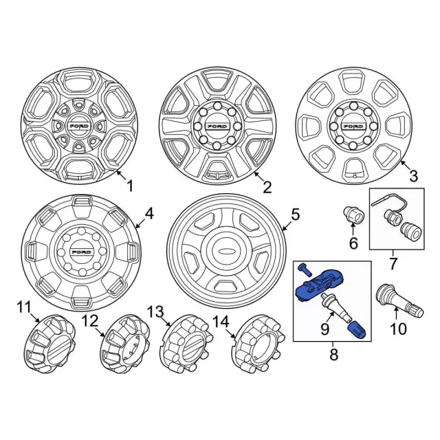 TPMS Sensor - Ford (pc3z1a189d)