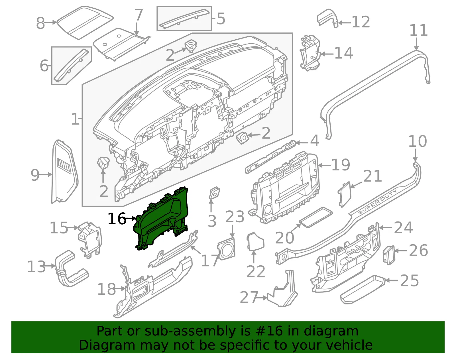 Cluster Bezel - Ford (pc3z26044d70aa)